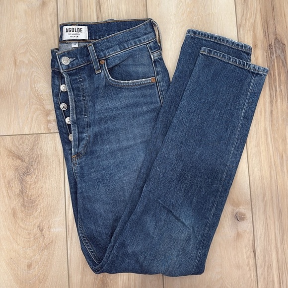 LIKE NEW- AGOLDE- HIGHRISE Nico Slimfit Crop Jeans - Picture 3 of 9